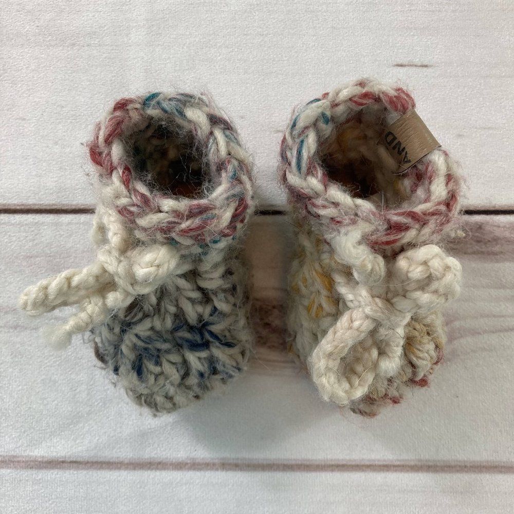 AND White Red Yellow Baby Hand Knitted Booties Crochet Pattern Shoes Size 3x5